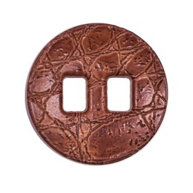 Light Brown Faux Leather Plastic Button – 44L/28mm Light Brown Faux Leather Plastic Button – 44L/28mm