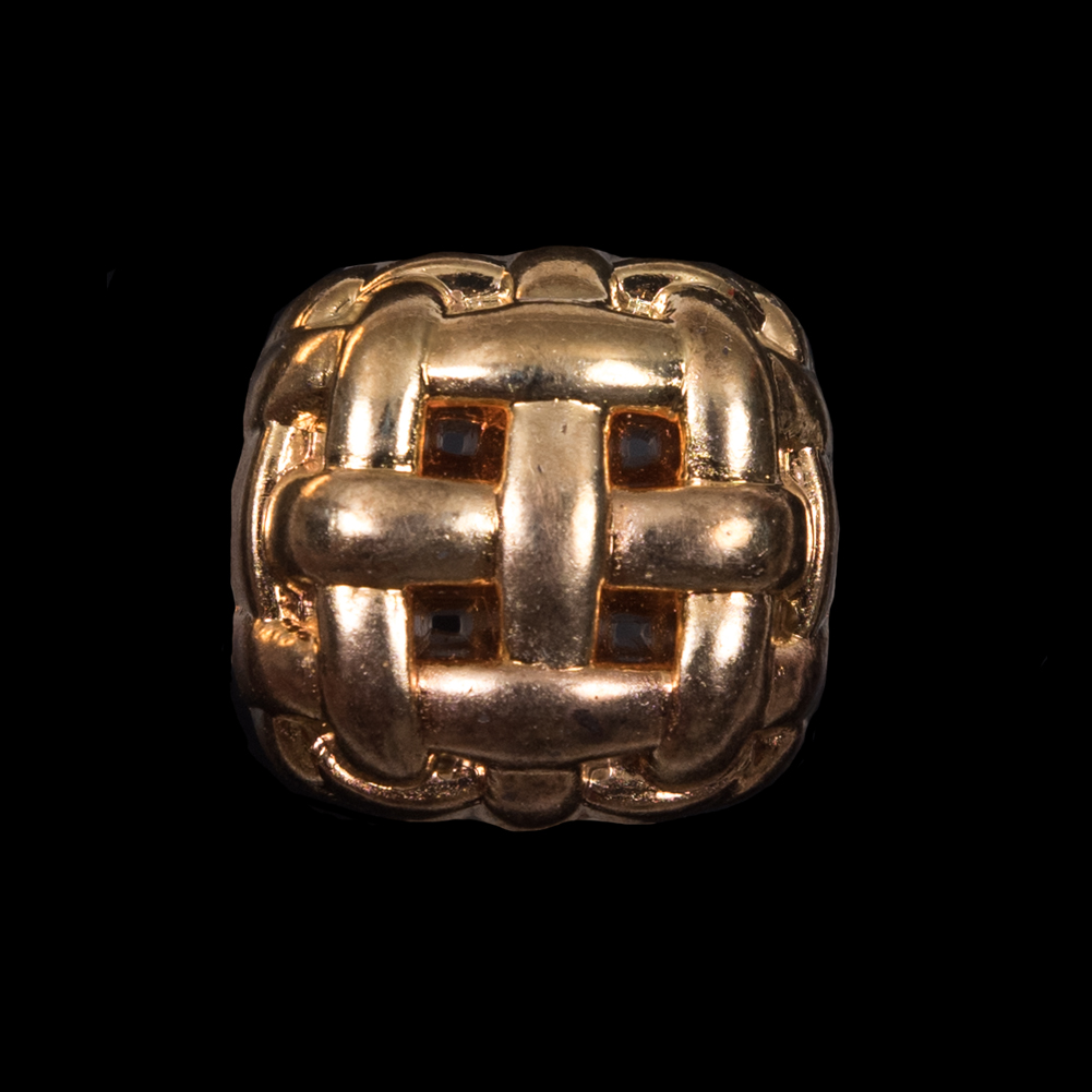 Gold Plastic Basketwoven Shank Back Button – 34L/21.5mm Gold Plastic Basketwoven Shank Back Button – 34L/21.5mm