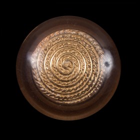Brown and Gold Self Shank Plastic and Metal Button – 44L/28mm Brown and Gold Self Shank Plastic and Metal Button – 44L/28mm