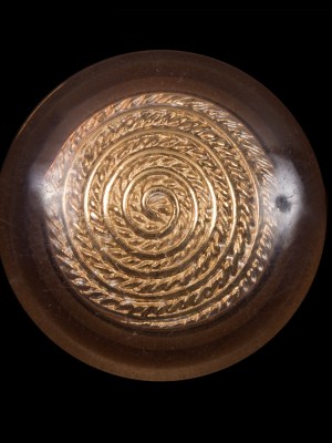 Brown and Gold Self Shank Plastic and Metal Button – 44L/28mm Brown and Gold Self Shank Plastic and Metal Button – 44L/28mm