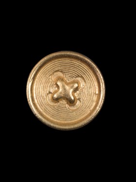 Gold Faux 4-Hole Metal Shank Back Button – 34L/21.5mm Gold Faux 4-Hole Metal Shank Back Button – 34L/21.5mm