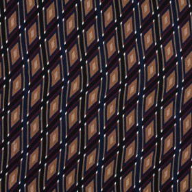 Carolina Herrera Brown, Red and Blue Geometric Crinkled Silk Chiffon Carolina Herrera Brown, Red and Blue Geometric Crinkled Silk Chiffon
