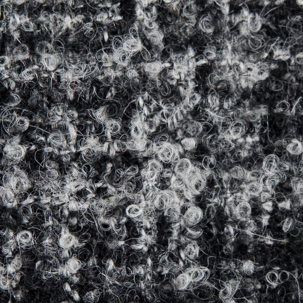 Black/White Stiff Boucled Wool Double Cloth