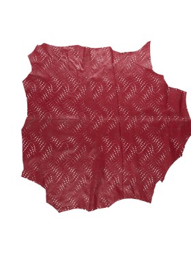 Small Brick Red Abstract Perforated Lamb Leather Small Brick Red Abstract Perforated Lamb Leather
