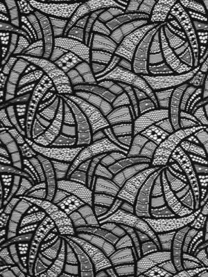 Black Abstract Geometric Lace w/ Scalloped Eyelash Edges Black Abstract Geometric Lace w/ Scalloped Eyelash Edges