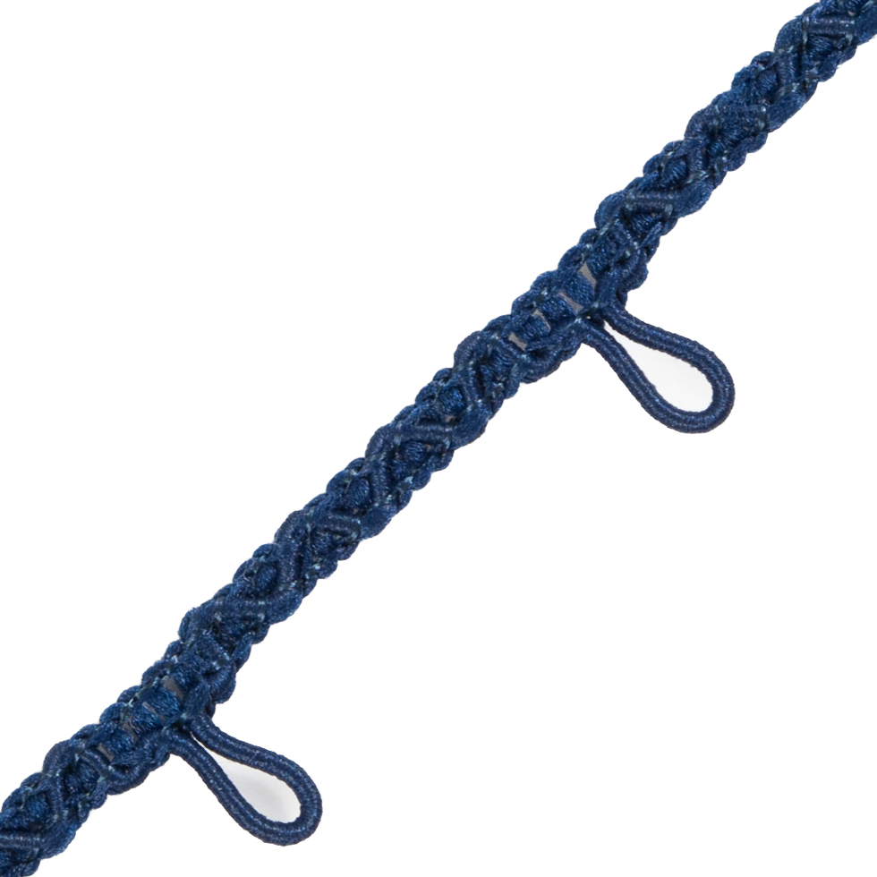 Blue Button Loop Braid - 0.625"