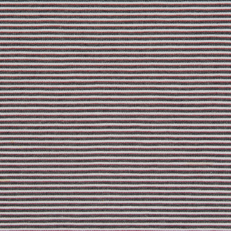 Red/Black/White Raised Shadow Stripes on Stretch Cotton Woven