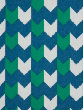 Daphne/Deep Mint/White Striped Chevron Printed Stretch Cotton Voile Daphne/Deep Mint/White Striped Chevron Printed Stretch Cotton Voile