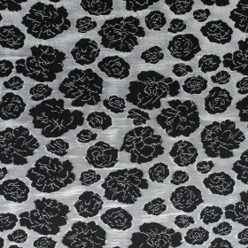Metallic Silver/Taupe Floral Polyester Brocade Metallic Silver/Taupe Floral Polyester Brocade