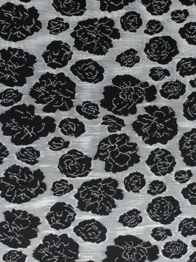 Metallic Silver/Taupe Floral Polyester Brocade Metallic Silver/Taupe Floral Polyester Brocade