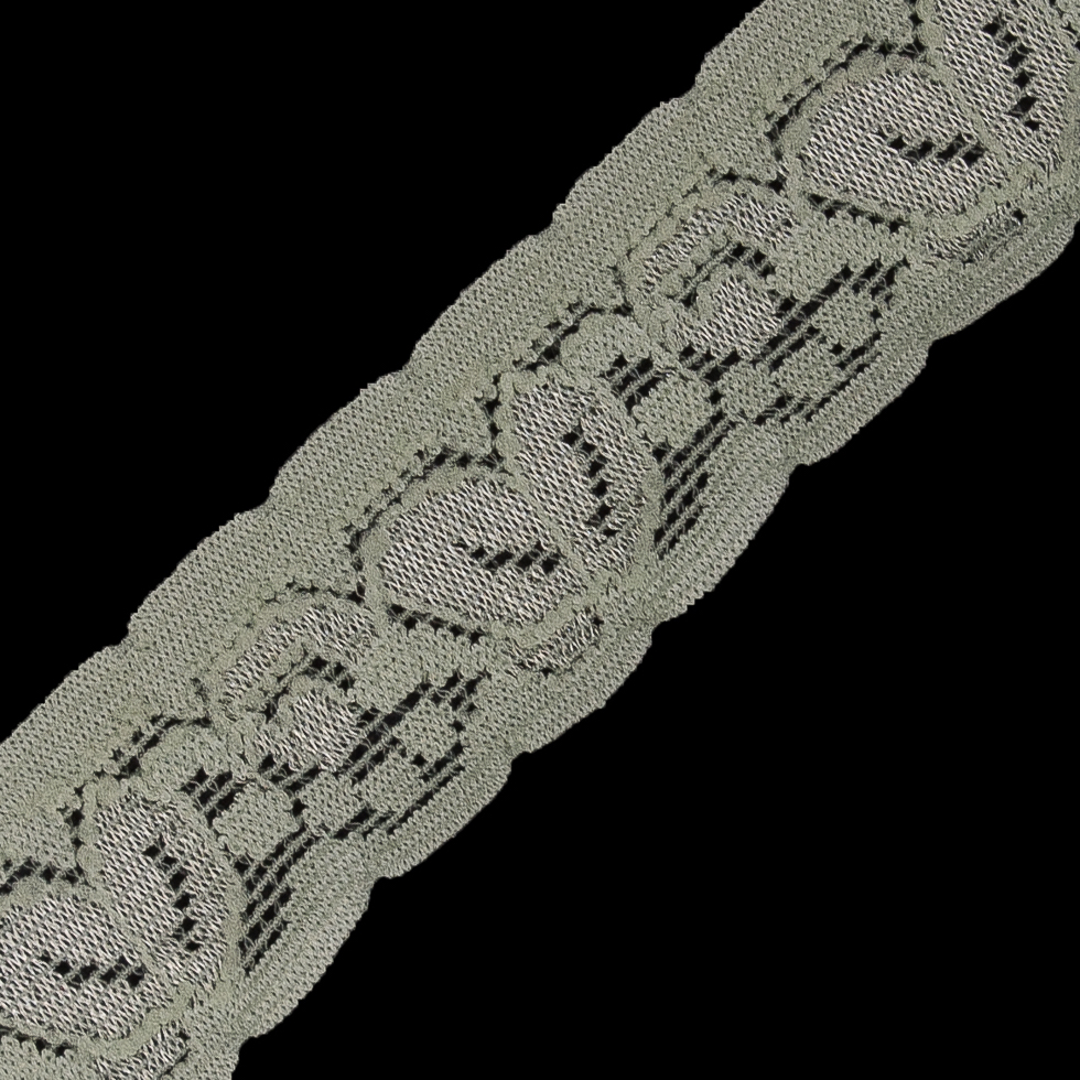 Pale Green Stretch Lace Trim - 1"