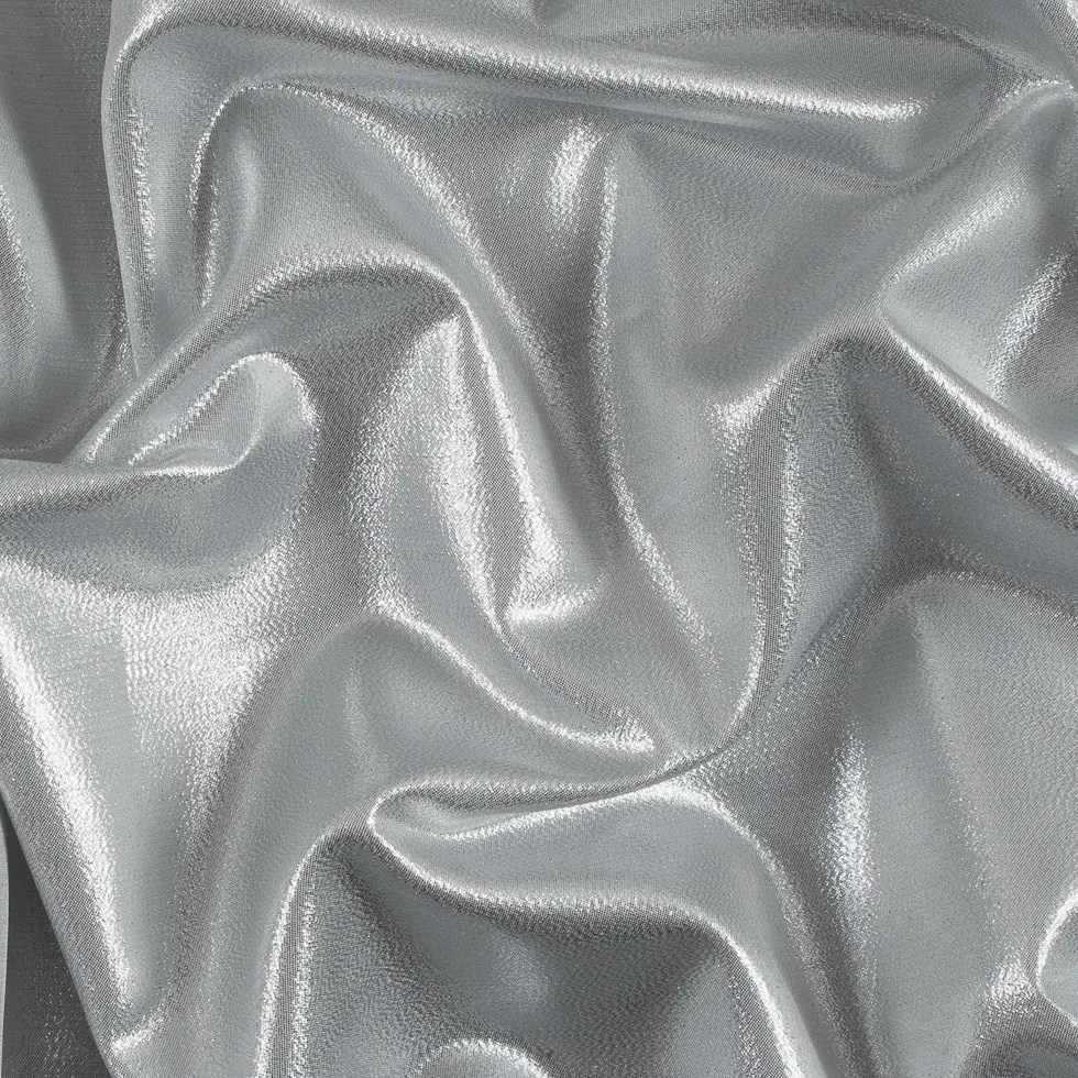 Metallic Polyester Lame – Silver and White Metallic Polyester Lame – Silver and White