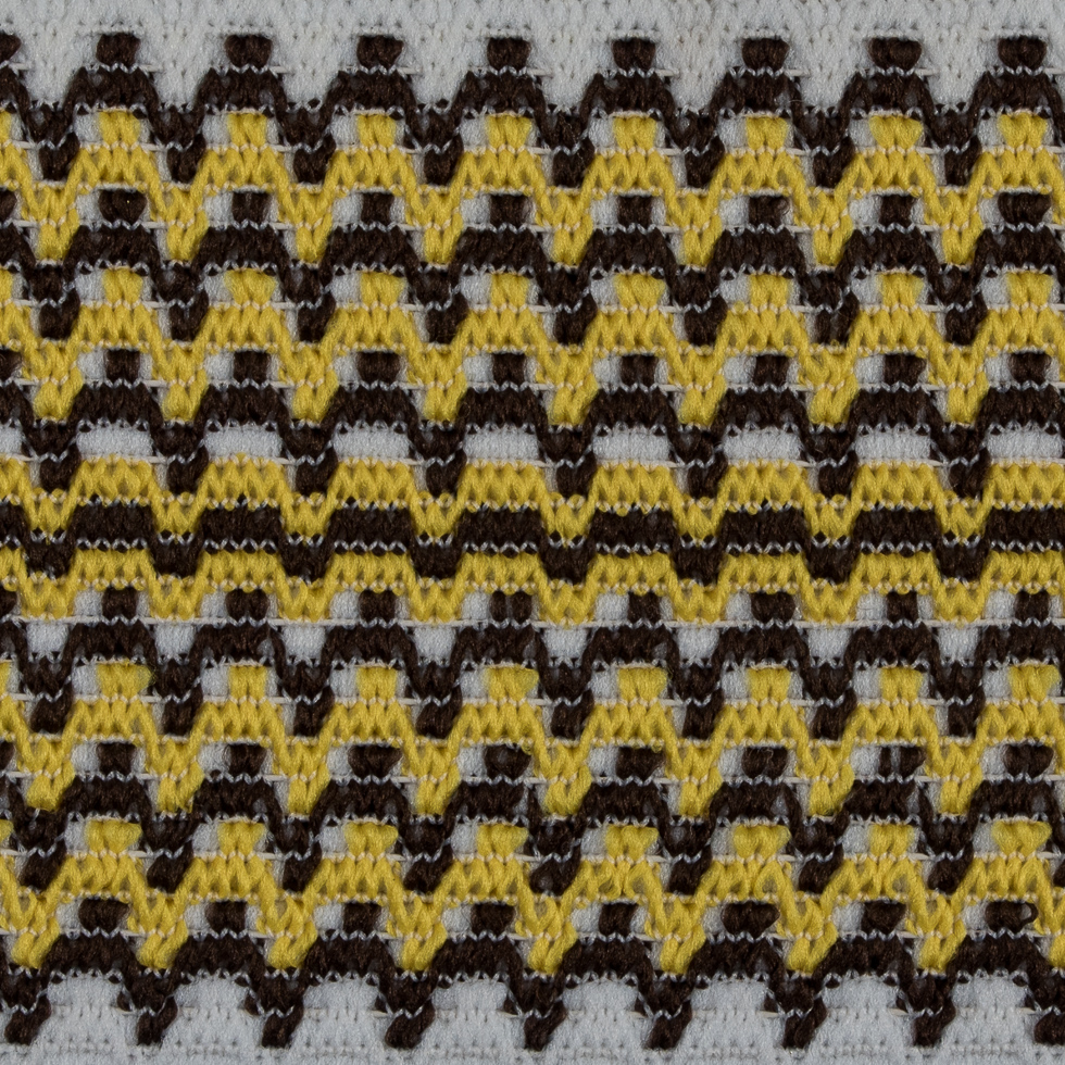 Yellow/Brown/White Elastic - 3.5"
