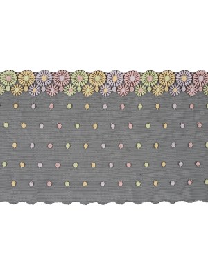 Pastel Floral Embroidery on Black Mesh – 6.5″ Pastel Floral Embroidery on Black Mesh – 6.5″