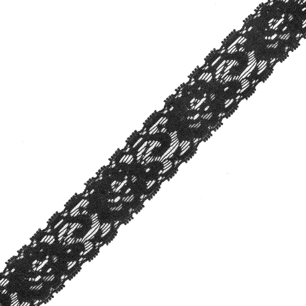 Black Stretch Lace Trim – 1″ Black Stretch Lace Trim – 1″