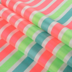 Neon Pink and Sea Green Striped Taffeta Neon Pink and Sea Green Striped Taffeta