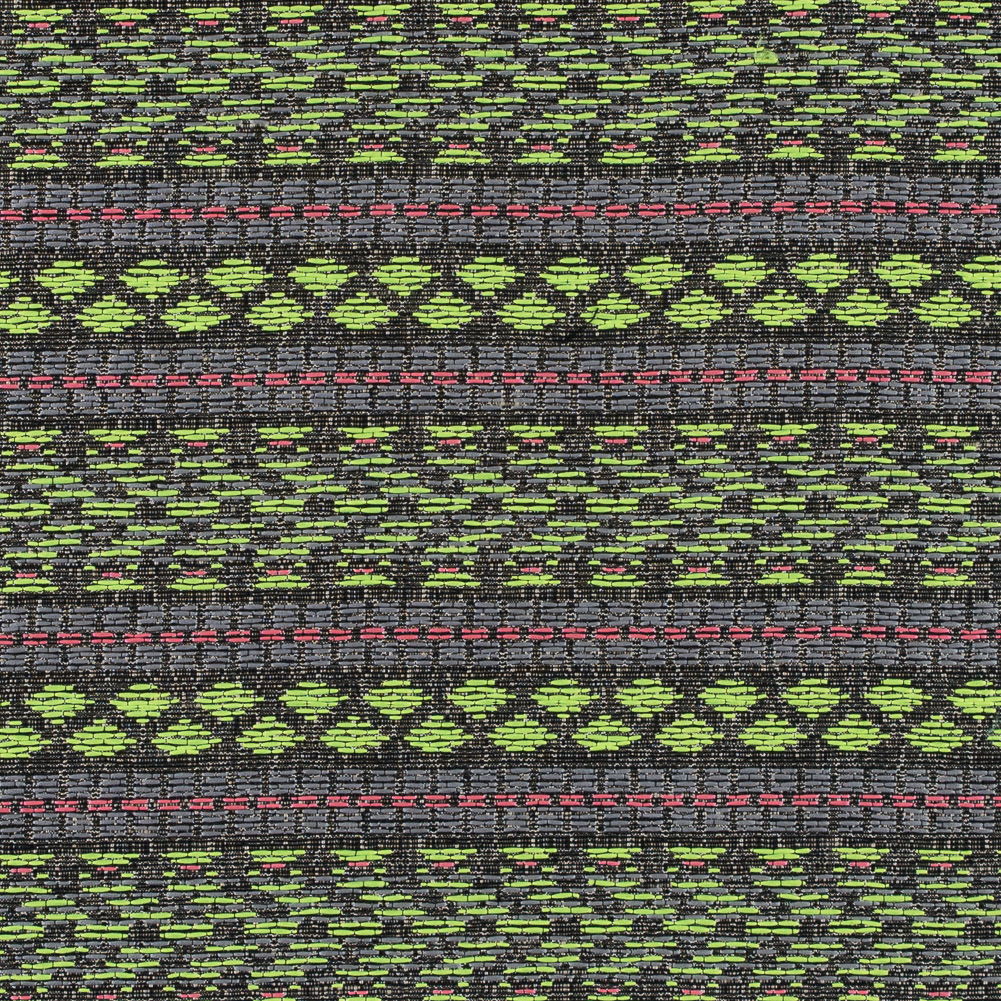 Fluorescent Green and Lady Pink Tribal Jacquard Fluorescent Green and Lady Pink Tribal Jacquard