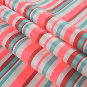 Sea Green and Neon Pink Striped Taffeta Sea Green and Neon Pink Striped Taffeta