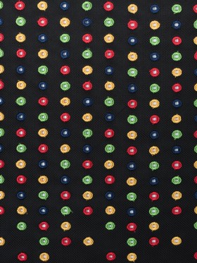 Italian Black/Multi-Colored Embroidered Spacer Mesh Italian Black/Multi-Colored Embroidered Spacer Mesh
