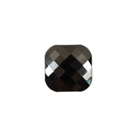 Faceted Square Gunmetal Plastic Button – 24L/15mm Faceted Square Gunmetal Plastic Button – 24L/15mm