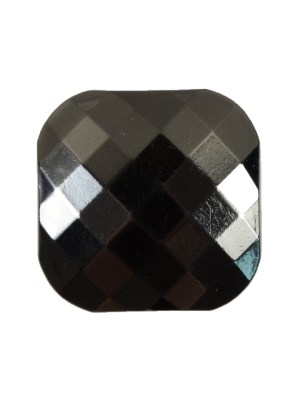 Faceted Square Gunmetal Plastic Button – 40L/25.5mm Faceted Square Gunmetal Plastic Button – 40L/25.5mm