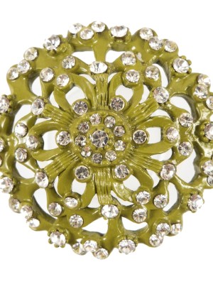 Olive Rhinestone Metal Button – 54L/34mm Olive Rhinestone Metal Button – 54L/34mm