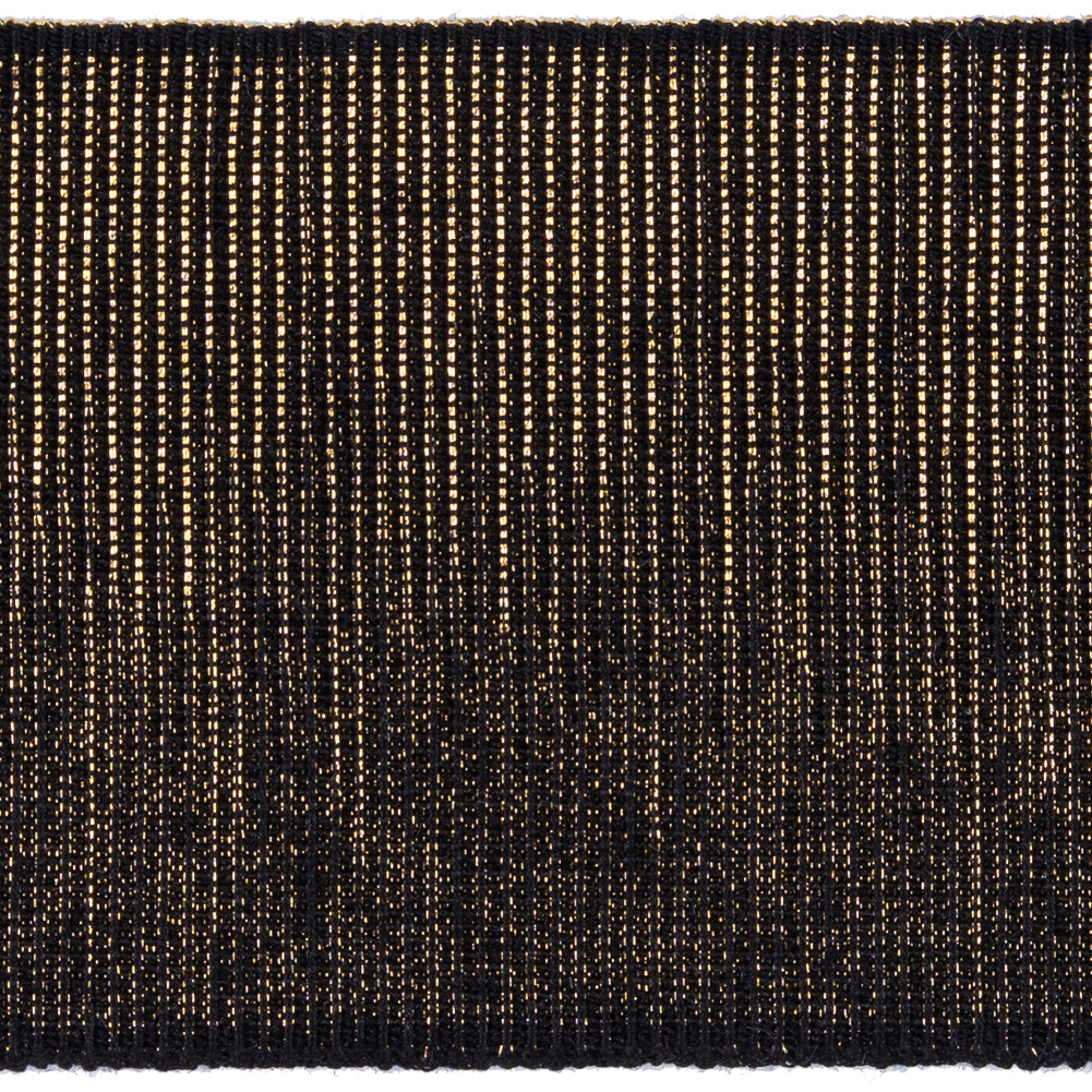 Metallic Gold and Black Elastic - 2"