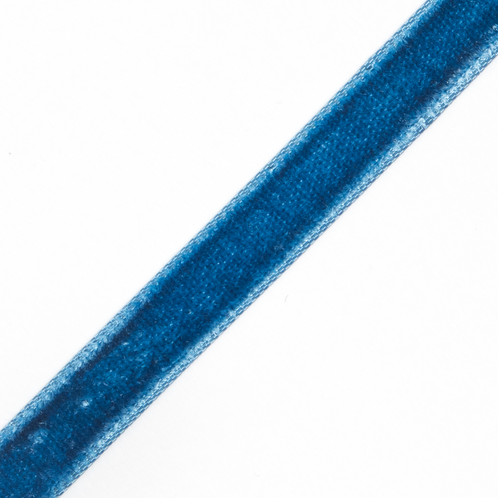 10 Yard Roll of Blue Single Faced Velvet Ribbon - 0.375"