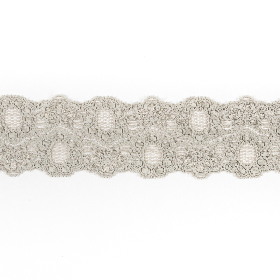 Gray Stretch Lace Trim – 2.25″ Gray Stretch Lace Trim – 2.25″