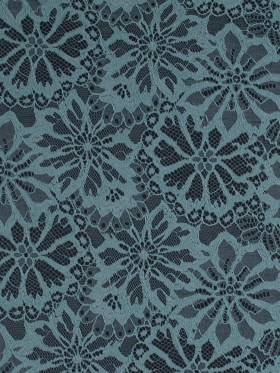 Re-Embroidered Lace with Scalloped Eyelash Edges – Sea Green Floral Re-Embroidered Lace with Scalloped Eyelash Edges – Sea Green Floral