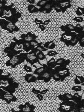 Metallic Black on Black Re-embroidered Lace w/ Scalloped Eyelash Edges Metallic Black on Black Re-embroidered Lace w/ Scalloped Eyelash Edges