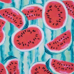 Watermelon Printed Caye UV Protective Compression Swimwear Tricot w/ Aloe Vera Microcapsules Watermelon Printed Caye UV Protective Compression Swimwear Tricot w/ Aloe Vera Microcapsules