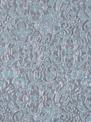 Turquoise/Silver Metallic Floral Brocade Turquoise/Silver Metallic Floral Brocade