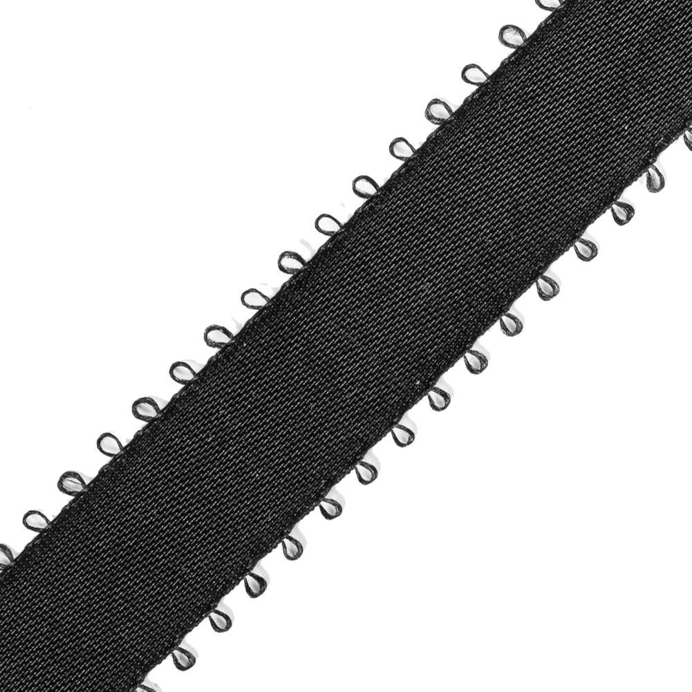 Black Feather Edged Satin Ribbon - 5/8"