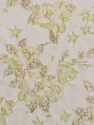 Metallic Gold/Green Floral Brocade Metallic Gold/Green Floral Brocade