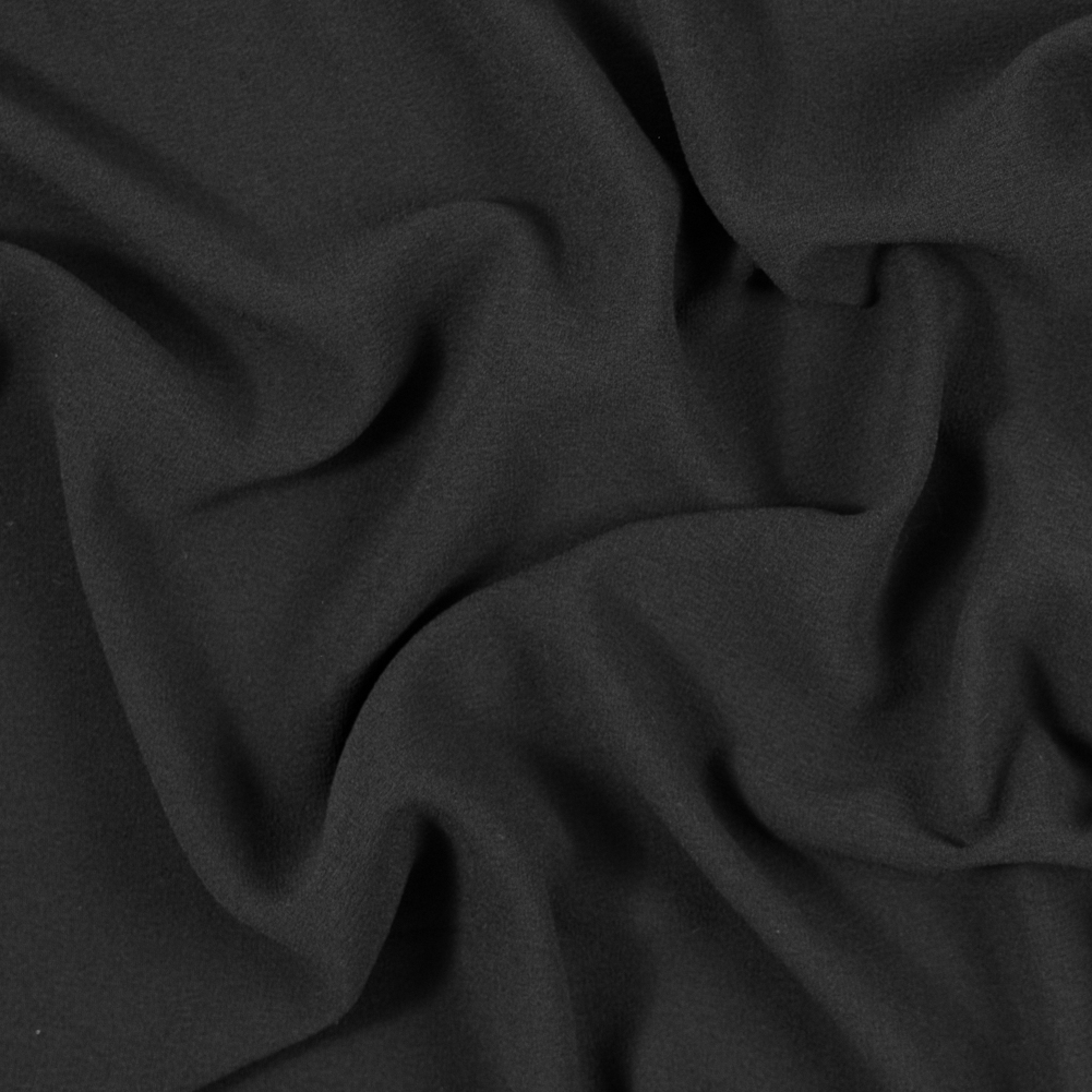 Italian Black Stretch Polyester Crepe Italian Black Stretch Polyester Crepe