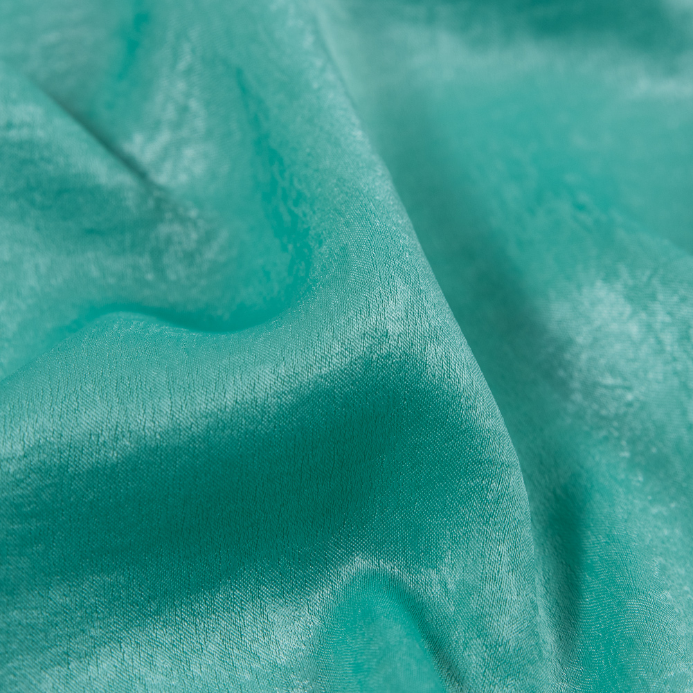 Italian Biscay Green Dyed Washed Polyester Dobby