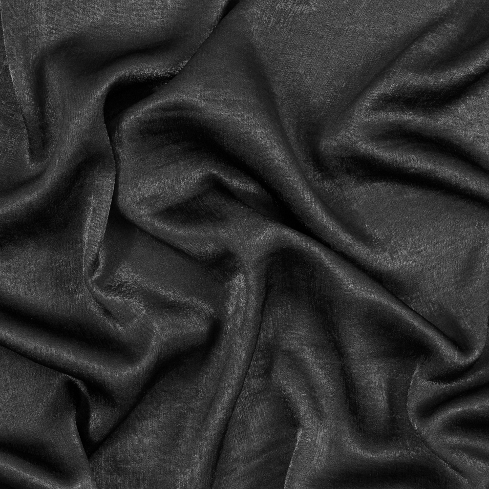 Italian Black Dyed Washed Polyester Dobby Italian Black Dyed Washed Polyester Dobby