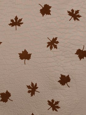 Beige and Gray Fused Double-Cloth Flocked with Brown Leaves Beige and Gray Fused Double-Cloth Flocked with Brown Leaves