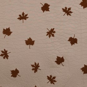 Beige and Gray Fused Double-Cloth Flocked with Brown Leaves Beige and Gray Fused Double-Cloth Flocked with Brown Leaves