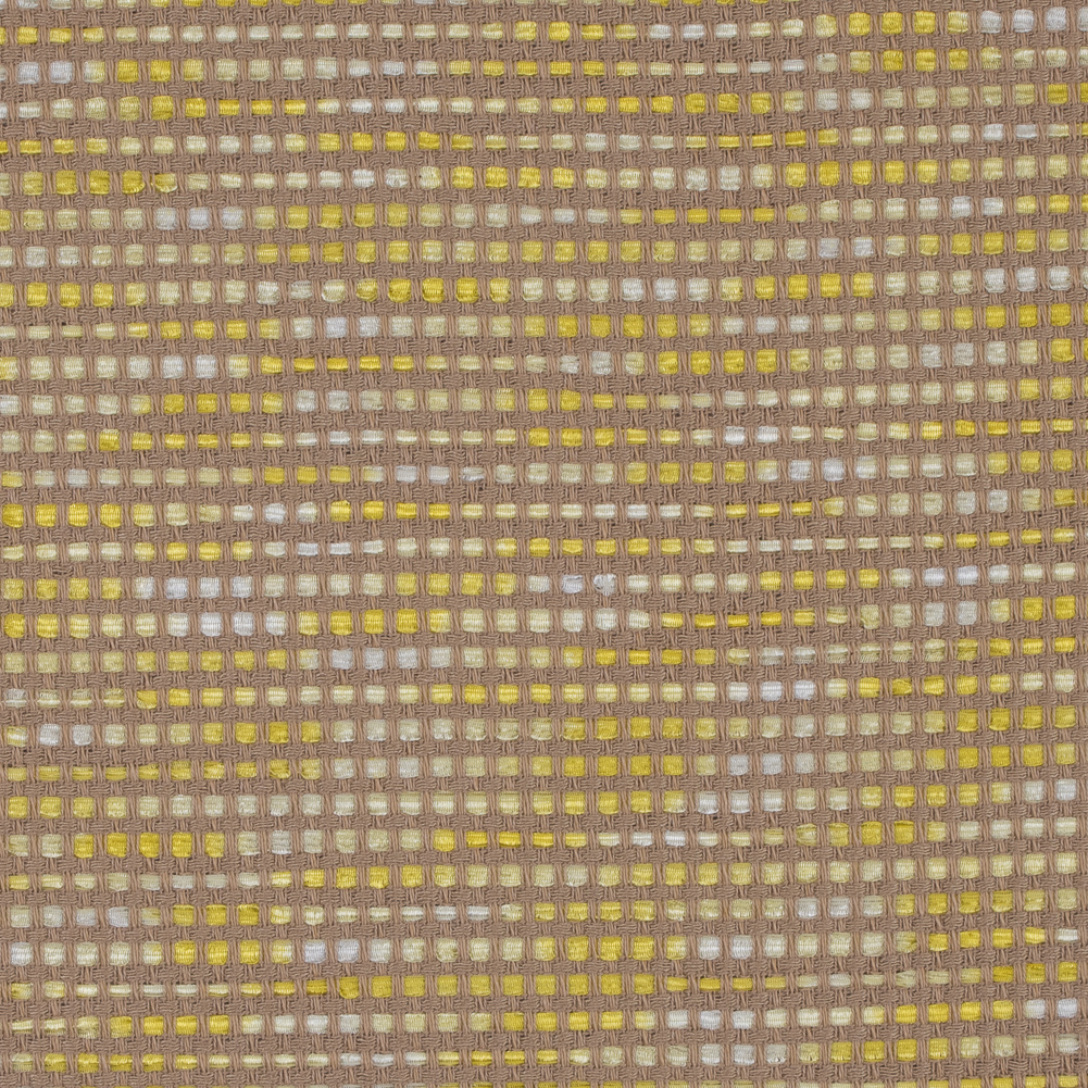 Beige and Yellow Blended Cotton Woven Beige and Yellow Blended Cotton Woven