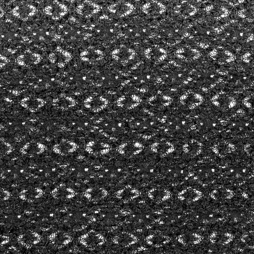 Black Geometric Stretch Puckered Lace Black Geometric Stretch Puckered Lace