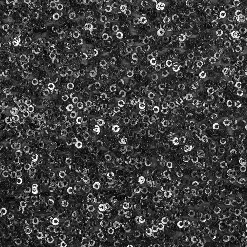 Phillip Lim Black Dyed All Over Circle Sequins on a Silk Georgette Phillip Lim Black Dyed All Over Circle Sequins on a Silk Georgette