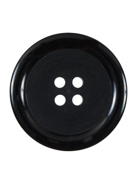 Black 4-Hole Plastic Button with Flat Core and Rounded Rim – 40L/25.5mm Black 4-Hole Plastic Button with Flat Core and Rounded Rim – 40L/25.5mm
