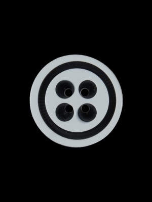 White and Black Plastic 4-Hole Button – 32L/20mm White and Black Plastic 4-Hole Button – 32L/20mm