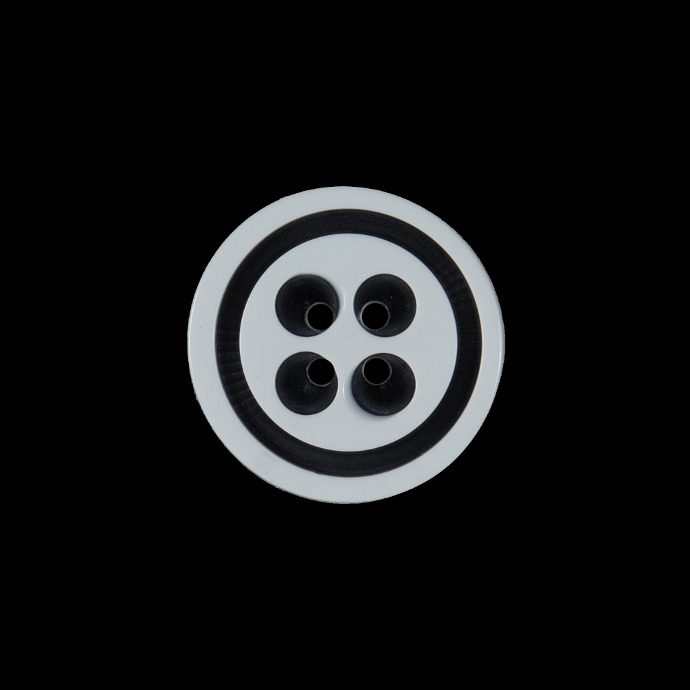 White and Black Plastic 4-Hole Button – 32L/20mm White and Black Plastic 4-Hole Button – 32L/20mm