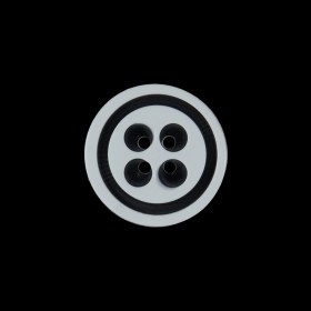 White and Black Plastic 4-Hole Button – 32L/20mm White and Black Plastic 4-Hole Button – 32L/20mm