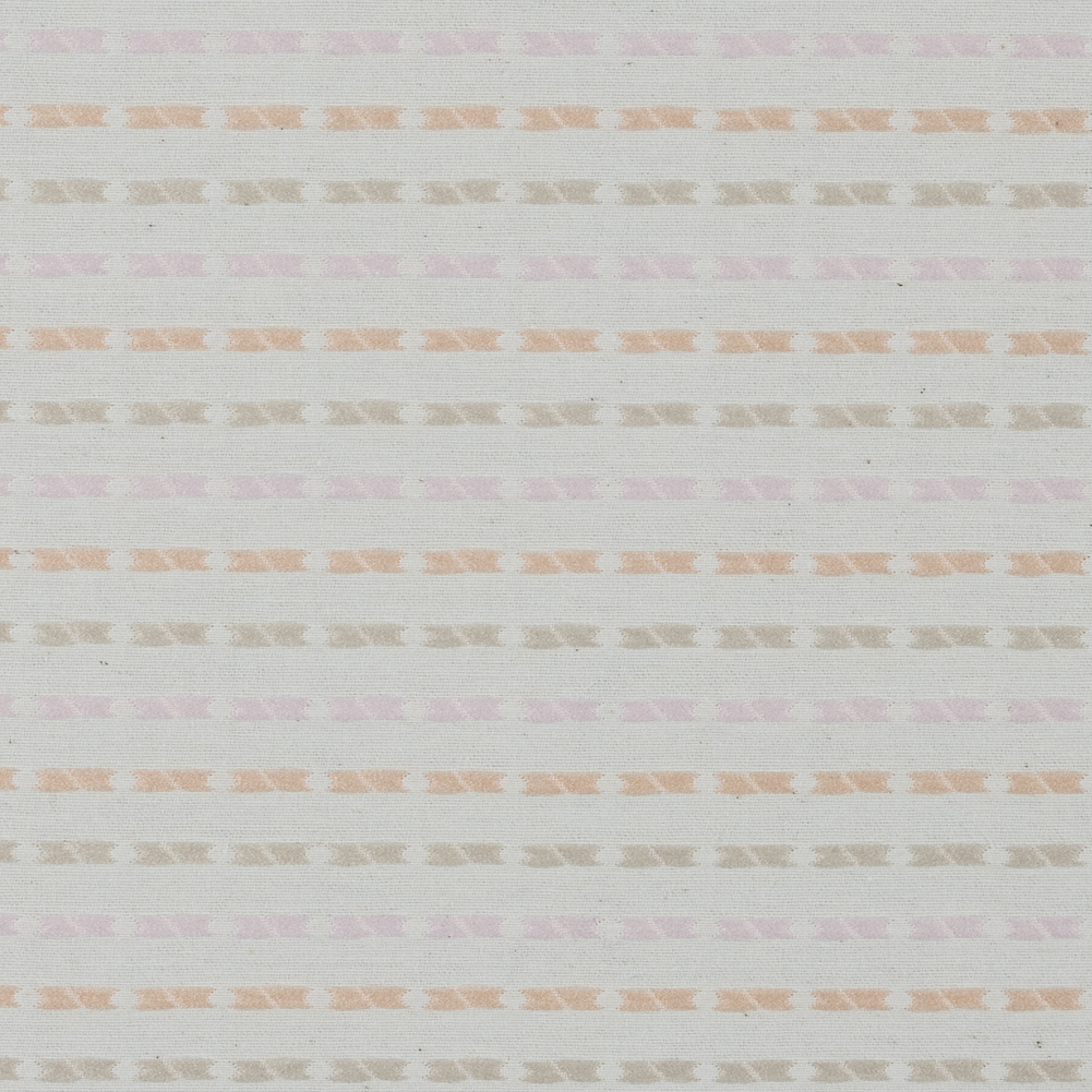 Embroidered Stripes on an Ivory Cotton Woven Embroidered Stripes on an Ivory Cotton Woven