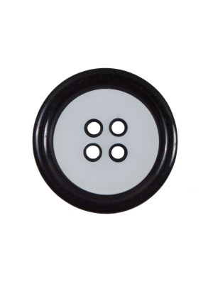 Clear and Black 4-Hole Plastic Button – 36L/23mm Clear and Black 4-Hole Plastic Button – 36L/23mm