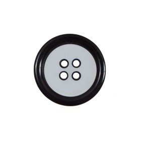 Clear and Black 4-Hole Plastic Button – 36L/23mm Clear and Black 4-Hole Plastic Button – 36L/23mm